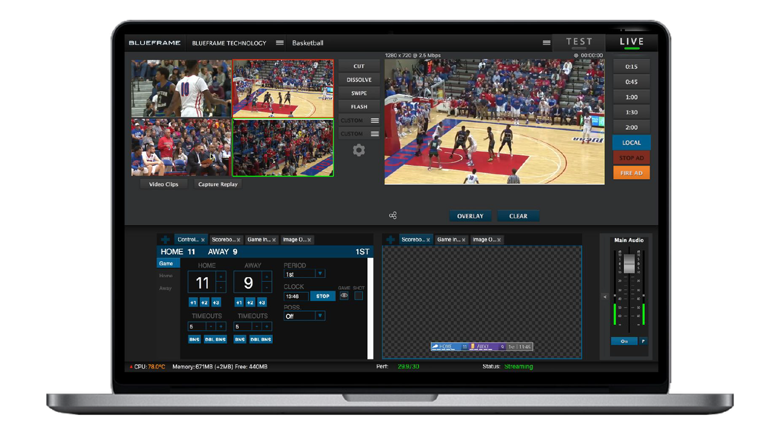 Screenshot: Production Truck powered by BlueFrame Technology